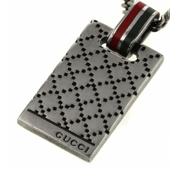 GUCCI Necklace Plate Sherry Line & Chain - Picture 2 of 8